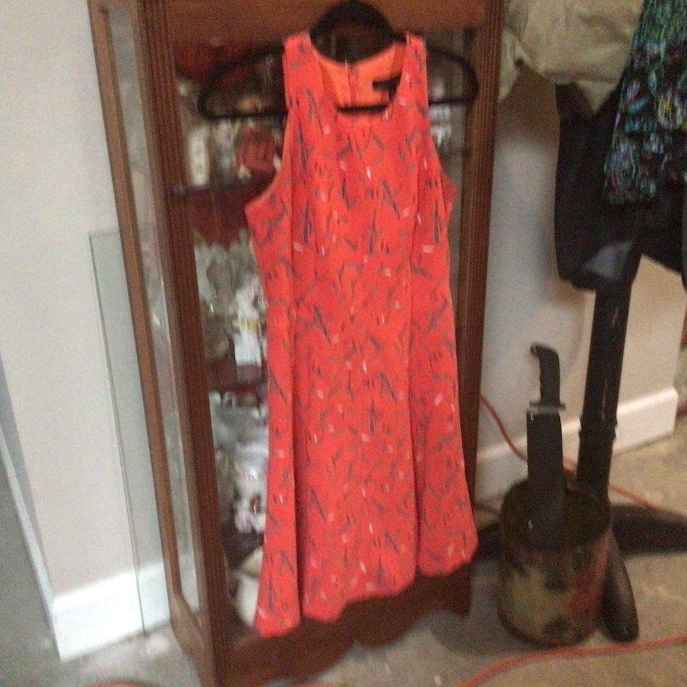 banana Republic Bright orange flowered sleeveless dress size 0